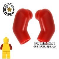 Product shot LEGO Mini Figure Arms - Pair - Dark Red