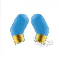 Product shot LEGO Mini Figure Arms - Pair - Medium Blue with Gold Cuffs