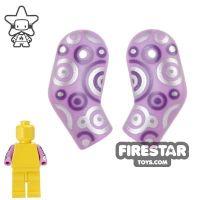 Product shot LEGO Mini Figure Arms - Pair - Medium Lavender with Silver Pattern