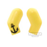 Product shot LEGO Mini Figure Arms - Pair - Yellow - One Anchor Tattoo Arm
