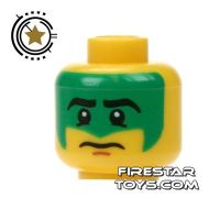 Product shot LEGO Mini Figure Heads - Green Warpaint
