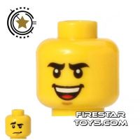 Product shot LEGO Mini Figure Heads - Heavy Eyebrows - Smile
