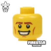 Product shot LEGO Mini Figure Heads - Heavy Eyebrows and Grin