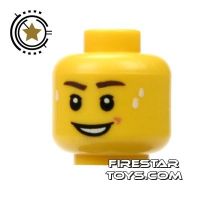 Product shot LEGO Mini Figure Heads - Lopsided Smile - Perspiring
