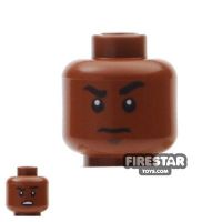 Product shot LEGO Mini Figure Heads - Scowl - Raised Eyebrow