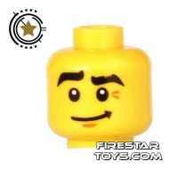 Product shot LEGO Mini Figure Heads - Smile - Raised Eyebrow