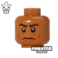 Product shot LEGO Mini Figure Heads - Stern Black Eyebrows