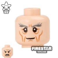 Product shot LEGO Mini Figure Heads - Thick Gray Eyebrows Angry/Smile