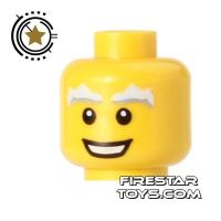 Product shot LEGO Mini Figure Heads - White Eyebrows