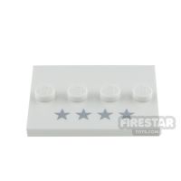 Product shot LEGO - Mini Figure Stand - White with Silver Stars
