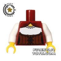 Product shot LEGO Mini Figure Torso - Dark Red Corset and Blouse