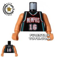 Product shot LEGO Mini Figure Torso - NBA Memphis Grizzlies - Player 16