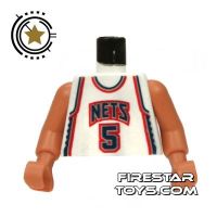 Product shot LEGO Mini Figure Torso - NBA New Jersey Nets 5