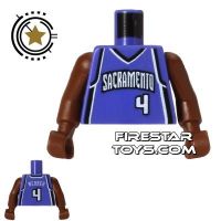 Product shot LEGO Mini Figure Torso - NBA Sacramento Kings - Player 4