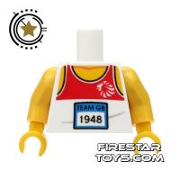 Product shot LEGO Mini Figure Torso - Team GB Relay Running Top