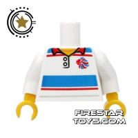 Product shot LEGO Mini Figure Torso - Team GB Tennis Shirt