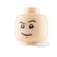 Product shot LEGO Minifigure Head Grin Raised Eyebrow and Scared