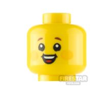 Product shot LEGO Minifigure Head Orange Cheek Circles Grin and Smile