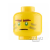 Product shot LEGO Minifigure Head Stripes Scowl and Angry