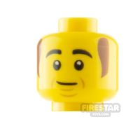Product shot LEGO Minifigure Head Thick Eyebrows and Brown Sideburns