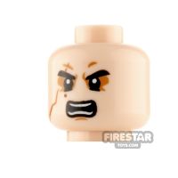 Product shot LEGO Minifigure Heads Right Eye Scar Neutral and Angry