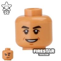 Product shot LEGO Minifigure Head Smile Raised Eyebrow