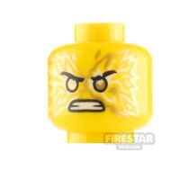 Product shot LEGO Minifigure Heads Smile and Angry with Fire