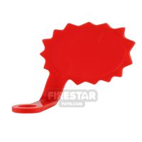 Product shot LEGO Speech Bubble - Spiked Edge - Left - Red