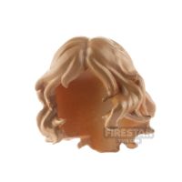 Product shot Minifigure Hair Mid Length Wavy with Left Side Parting
