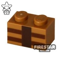 Product shot Printed Brick 1x2 - Minecraft Brick