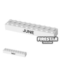 Product shot Printed Brick 2x10 - Calendar Brick - May/June