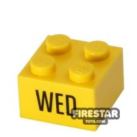 Product shot Printed Brick 2x2 - Calendar Brick - Wed