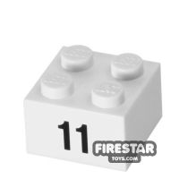 Product shot Printed Brick 2x2 - Number 11