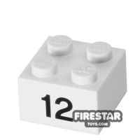 Product shot Printed Brick 2x2 - Number 12