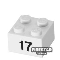 Product shot Printed Brick 2x2 - Number 17