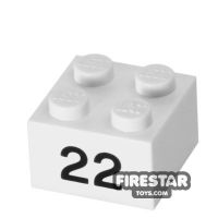 Product shot Printed Brick 2x2 - Number 22