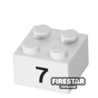 Product shot Printed Brick 2x2 - Number 7