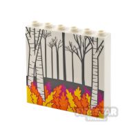 Product shot Printed Panel 1x6x5 with Side Supports Forest and Leaves