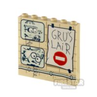 Product shot Printed Panel 1x6x5 with Side Supports Minions Grus Lair