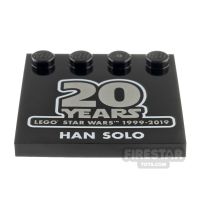 Product shot Printed Plate with studs 4x4 Han Solo