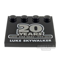 Product shot Printed Plate with studs 4x4 Luke Skywalker