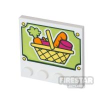 Product shot Printed Plate with studs 4x4 - Shopping Basket