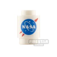Product shot Printed Round Brick 1x1 NASA Logo
