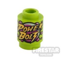 Product shot Printed Round Brick 1x1 - Power Bolt