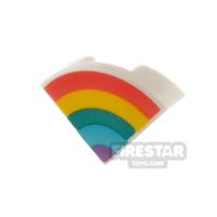 Product shot Printed Round Quarter Tile 1x1 Pastel Rainbow