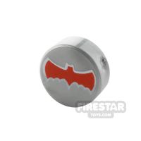 Product shot Printed Round Tile 1x1 Batman Logo