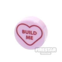 Product shot Printed Round Tile 1x1 - Brick Hearts - Build Me