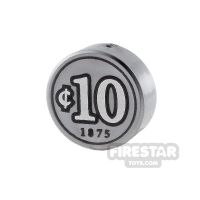 Product shot Printed Round Tile 1x1 Coin Ten Cent