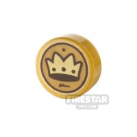Product shot LEGO Printed Tile 1x1 Round Coin with Crown