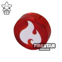 Product shot Printed Round Tile 1x1 - Fire Print